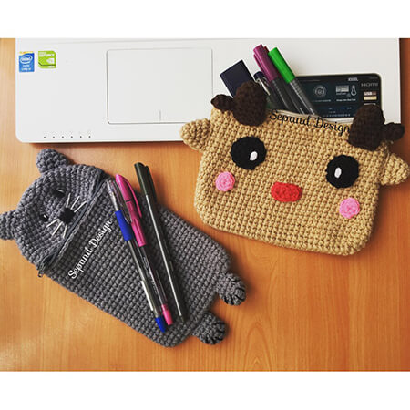 Deer Crochet Pencil Pouch Pattern By Sepand Design