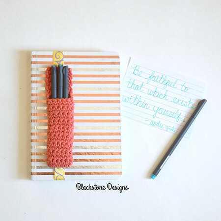 Journal Crochet Pencil Pouch Pattern By BlackstoneDesigns