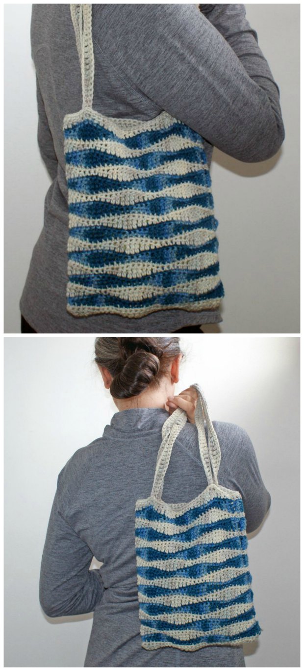 Crochet Shoulder Bag Waves Free Pattern