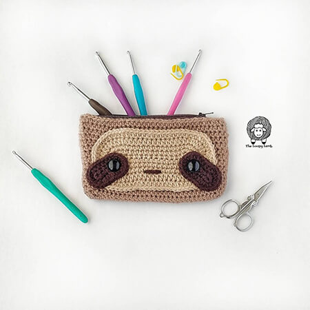 Sloth Crochet Pencil Bag By Ashley Parker