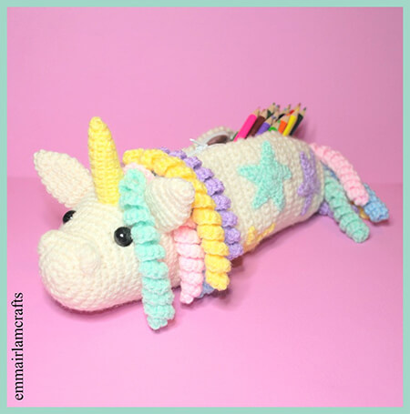 Unicorn Crochet Pencil Case Pattern By Emma Irlam