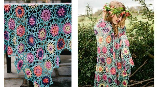 summer garden shawl crochet pattern