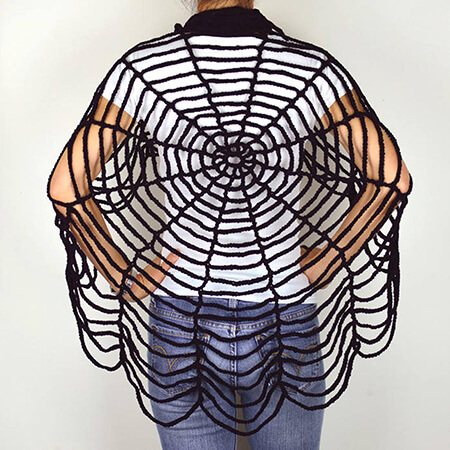 Crochet Spider Web Shawl By CrochetSpotPatterns