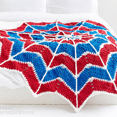 Whimsical Bernat Blanket Free Crochet Spider web Pattern From Yarnspirations