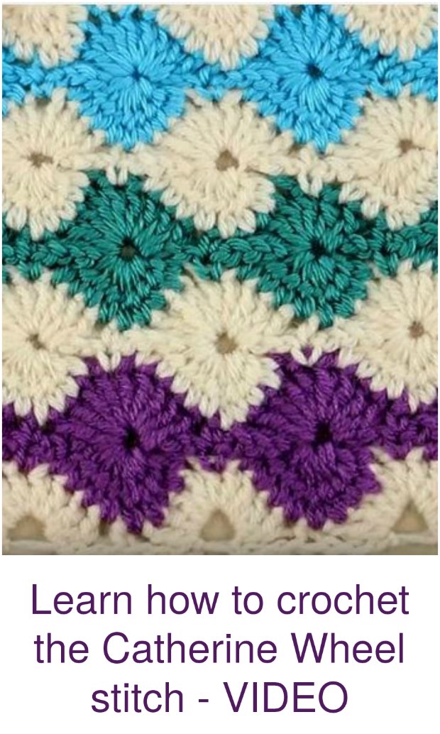 Catherine's Wheel Crochet Stitch Written Tutorial and Video