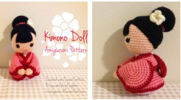 Crochet Japanese Doll Kimono Amigurumi Pattern