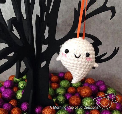 Halloween Amigurumi Baby Ghost Ornament by Josephine Wu