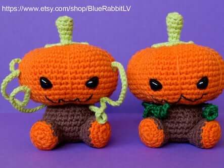 Halloween Pumpkin Crochet Amigurumi by Blue Rabbit Toys