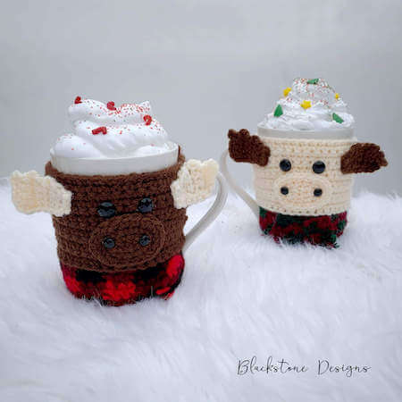 Moose Mug Cozy Free Crochet Pattern by Blackstone Designs