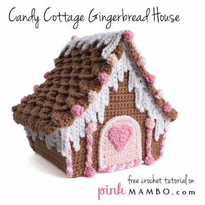 free crochet Christmas gingerbread house pattern