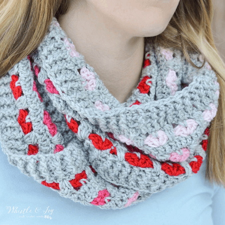 Puppy Love Crochet Infinity Scarf Pattern by Whistle And Ivy