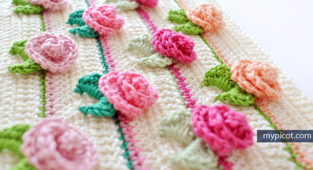 Rosebud Stitch Crochet Blanket Pattern