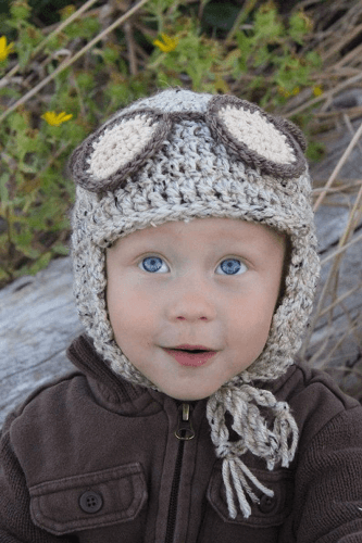 Boys Aviator Hat Crochet Pattern by Whimsy Woolies