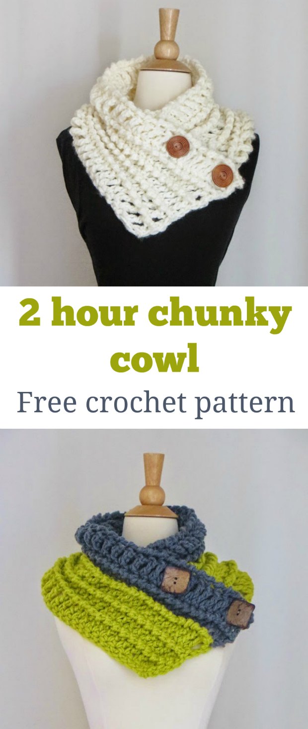 Button Cowl Crochet Pattern Free Tutorial