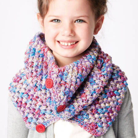 Crochet Kid Cowl Pattern by Yarnspirations
