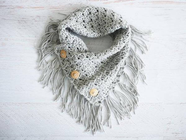 Easy Breezy Buttoned Cowl Crochet Pattern by Dabbles And Babbles