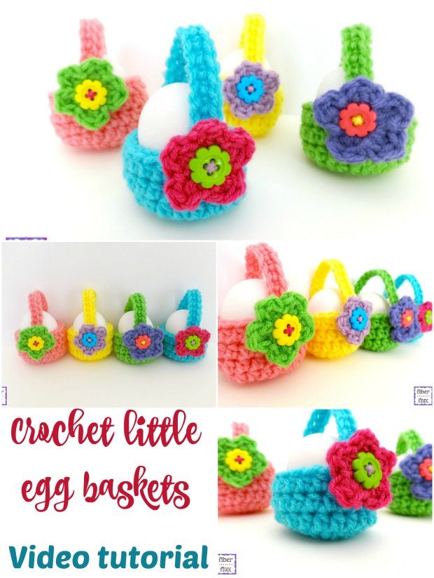 How To Crochet Egg Basket Video - Video for how to crochet these cute little egg baskets for Spring or Easter. Free crochet pattern.