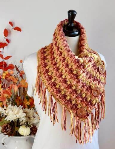 Free Crochet Button Cowl Pattern by Nana's Crafty Home