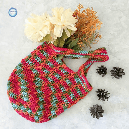 Mini Market Bag Crochet Pattern by Left In Knots