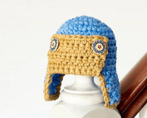 Newborn Aviator Hat Crochet Pattern by Hopeful Honey