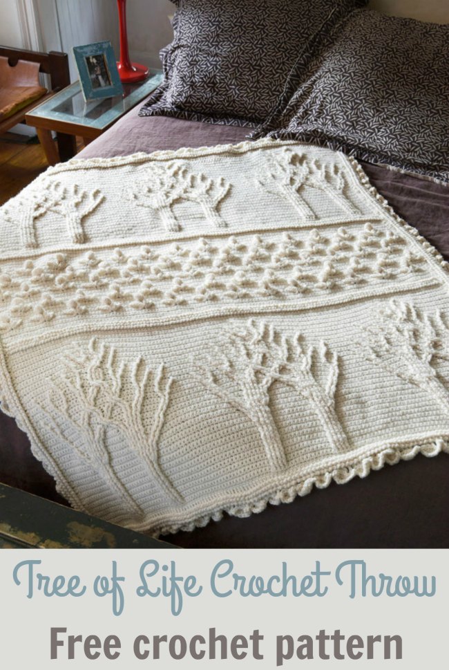 Tree of Life Afghan Throw Crochet Pattern