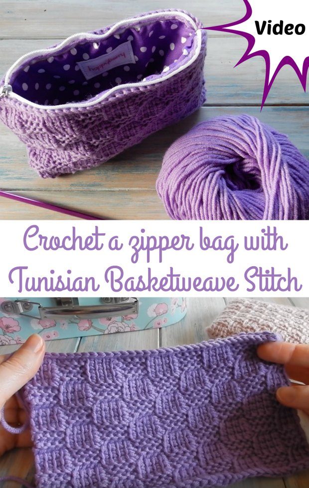 Crochet Zipper Bag Tunisian Pattern