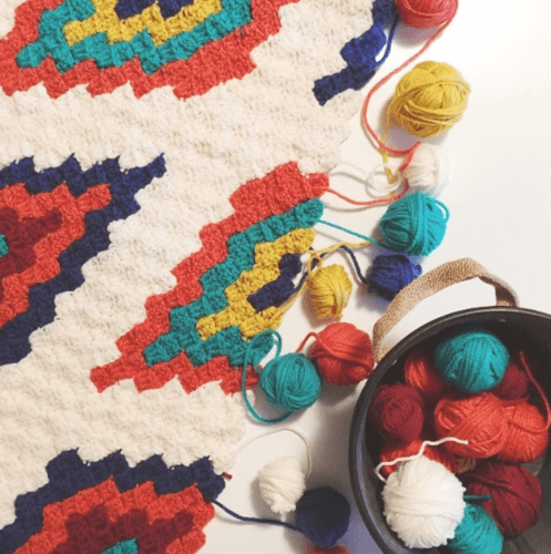 Corner To Corner Afghan Crochet Throw Southwestern Pattern