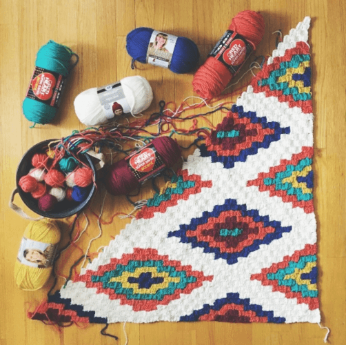 Southwestern Pattern Afghan Crochet Blanket