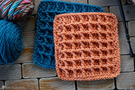 Waffle Crochet Pattern Blanket Squares