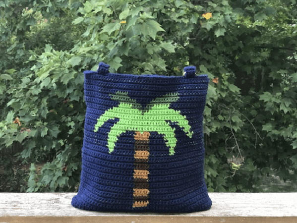 Palm Tree Tapestry Bag Crochet Pattern by Creations By Courtney