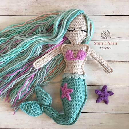 Ragdoll Mermaid Toy Free Crochet Pattern by Spin A Yarn