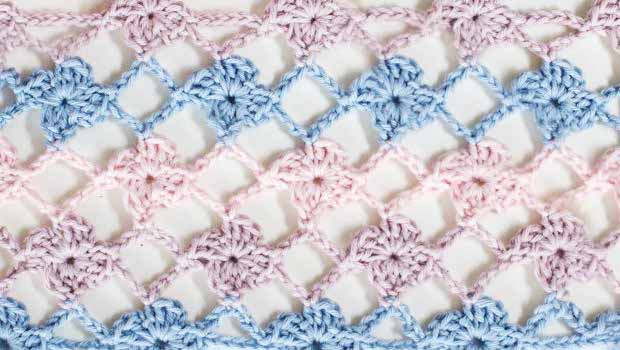 How to crochet the Flower Lattice Stitch, easy tutorial