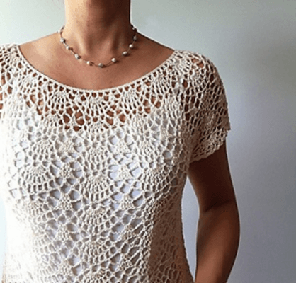 Lacy Shells Stitch Crochet Top Pattern