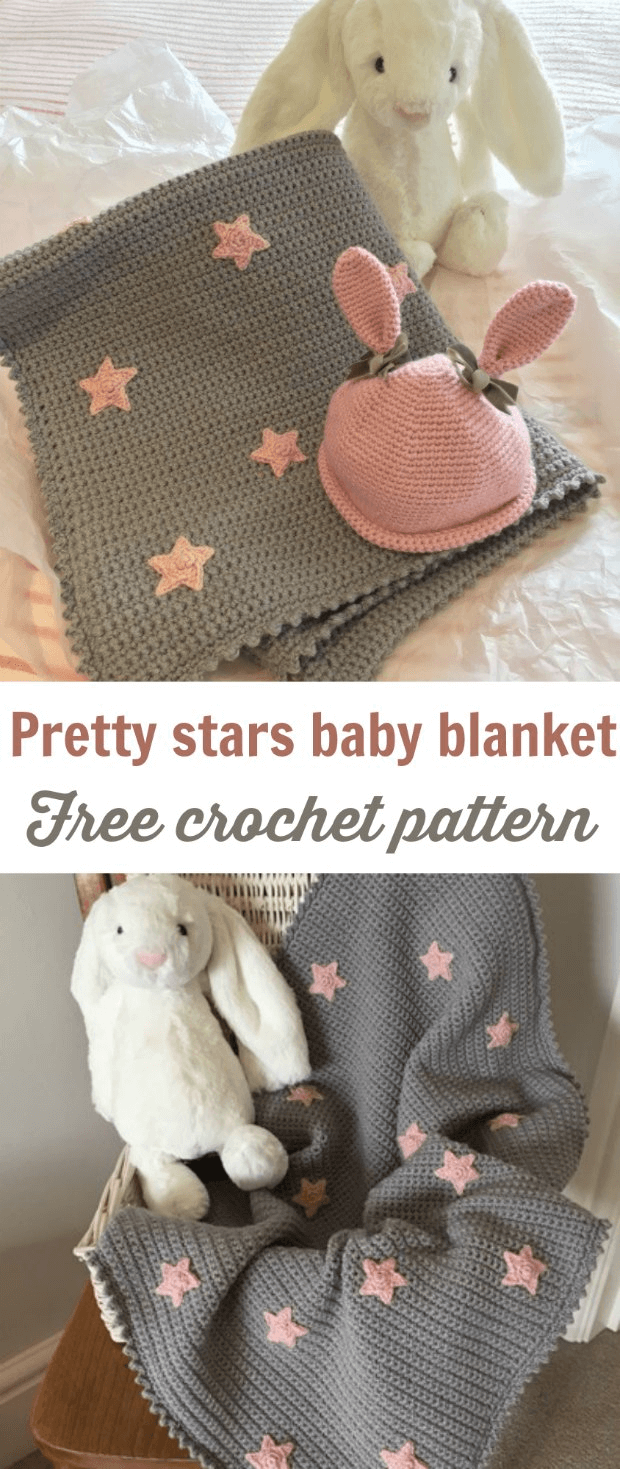 baby blanket free crochet pattern with stars