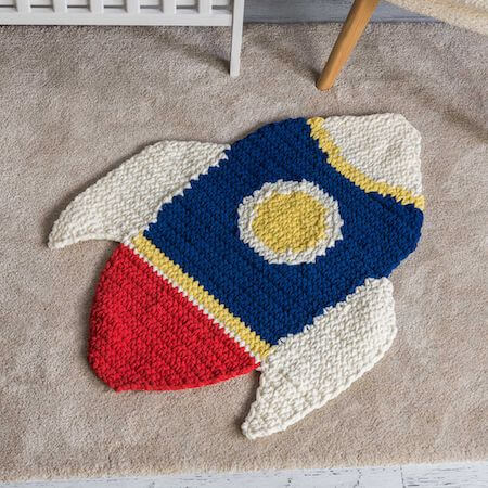 Crochet Rocket Rug Pattern by Yarnspirations