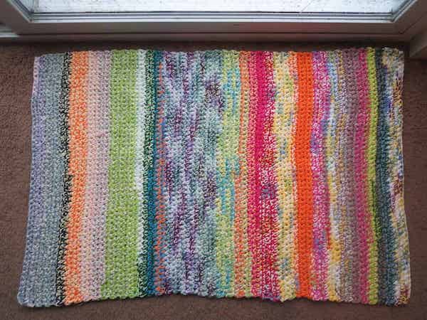 Crochet Scrap Yarn Rug Pattern by Traverse Bay Crochet