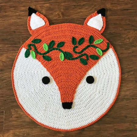 Crochet Woodland Fox Rug Pattern by Deborah O Leary Pattern