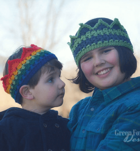 Rainbow Crown Crochet Pattern by Green Fox Farms Designs