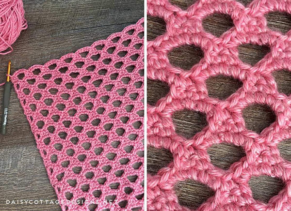 Honeycomb Trellis Crochet Stitch Tutorial by DaisyCottageDesigns
