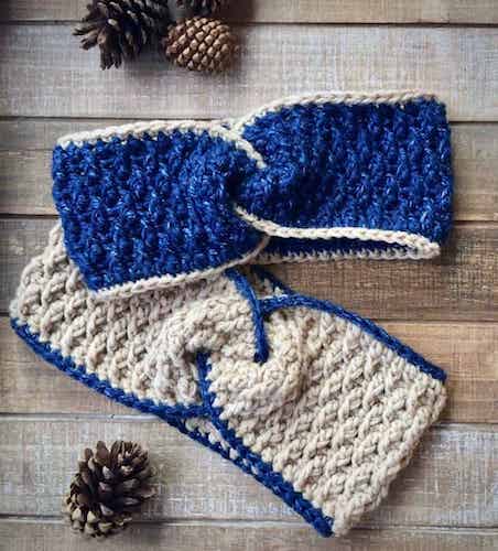 Alpine Twist Head Wrap Crochet Pattern by Nana's Crafty Home
