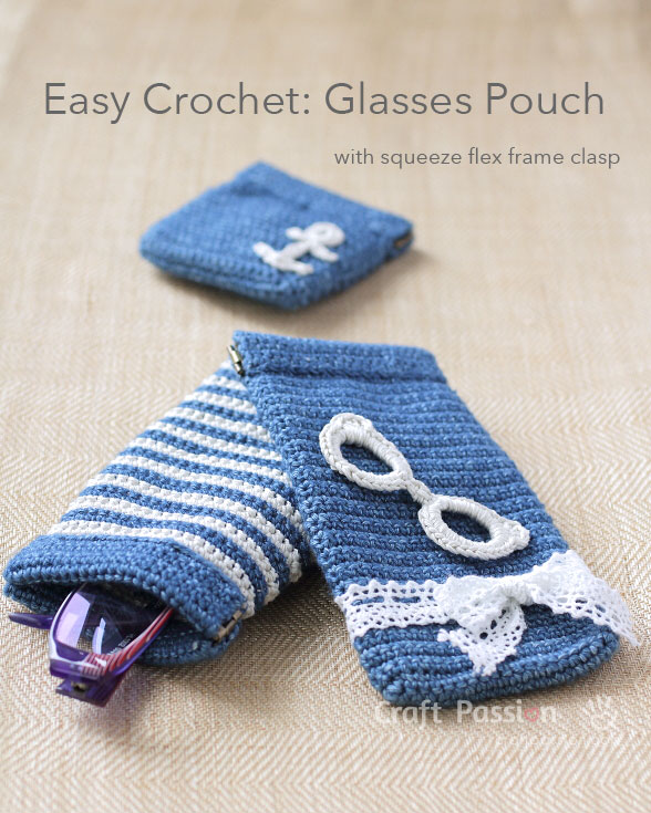 Crochet Flex Frame Glasses Pouch