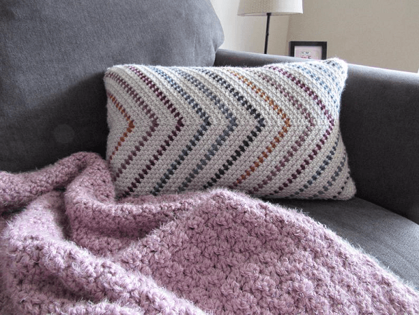 Whimsical Stripes Pillow Cover Crochet Pattern by The Pixie Creates