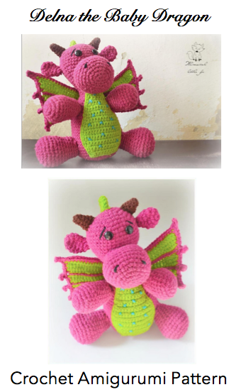 Delna the Baby Dragon Amigurumi Crochet Pattern