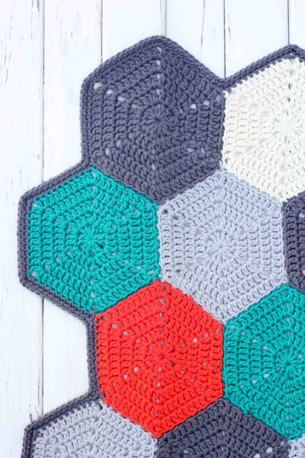 Crochet Afghan Blanket Hexagon Pattern