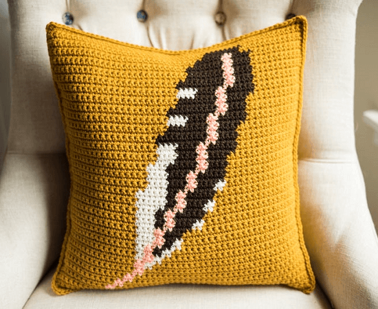 Flicker Pillow Crochet Feather Pattern by Hailey Bailey