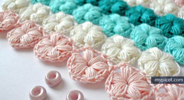 Free Crochet Puff Stitch Flower Tutorial