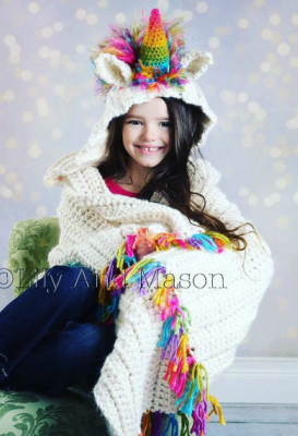 Unicorn Hooded Blanket Crochet Pattern