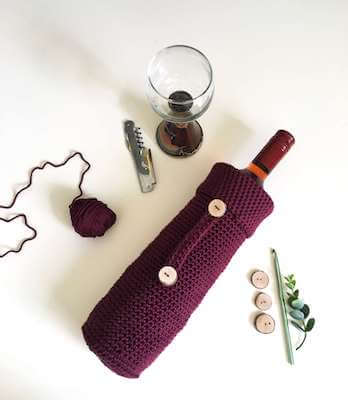 Crochet Wine Bottle Cover  by Sweet Everly B