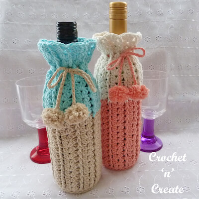 Free Crochet Wine Bottle Cover Pattern by Crochet N Create