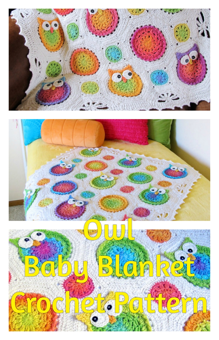 Owl Baby Blanket Crochet Pattern by The Hat And I